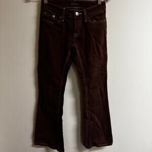 Brown low rise flare corduroy pants